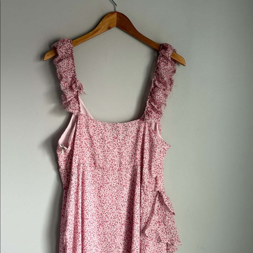 LOVESHACKFANCY Maeve Silk Dress in Rouge 10 - Picture 7 of 13